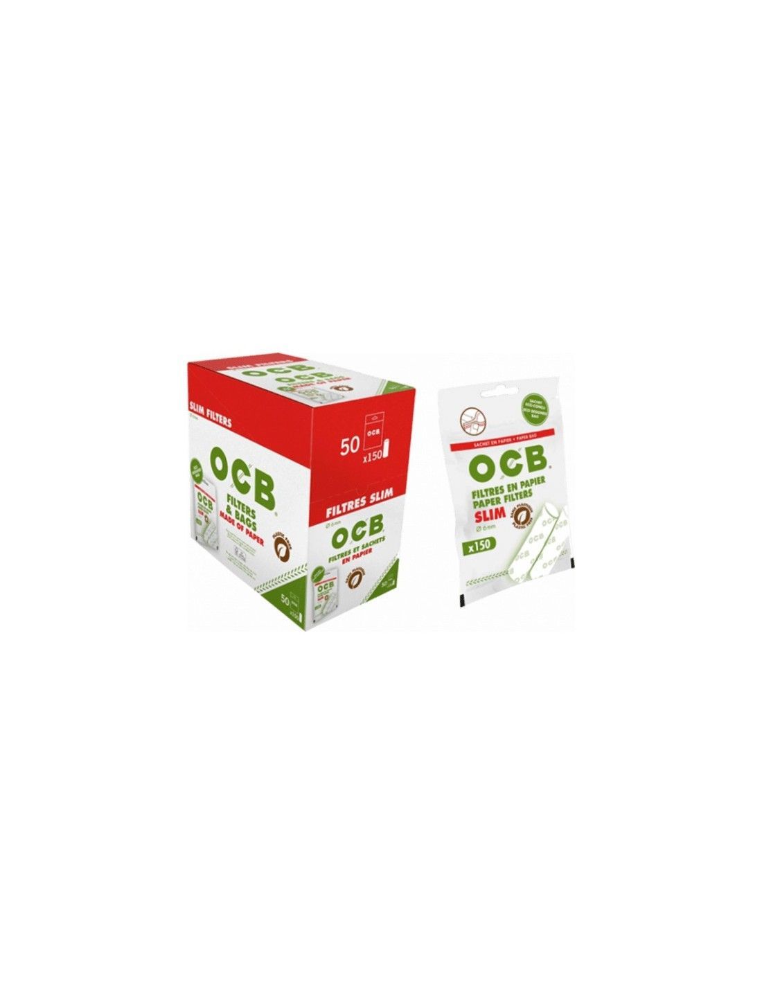 OCB Lot De 100 Filtres Rotatifs Standard - 7.5mm, Pour Cigarettes Roulees